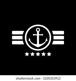 Icono de icono de arte vectorial de clipart ancla 5 estrella laurel marinero