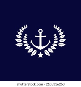 Clipart vector art icon logo anchor star laurel navy sailor