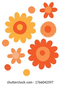 Diseño de vectores clipart con puntos y flores. 
