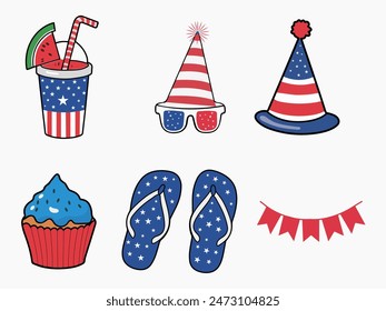 clipart vector illustration 4th of July, Independence Day 