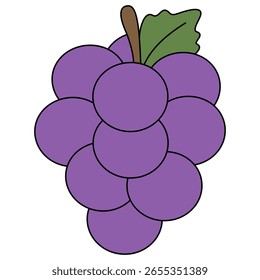 Ilustración vectorial Clipart de la uva sobre fondo blanco