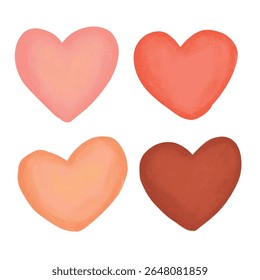 clipart de aquarela vermelho e rosa coração romance