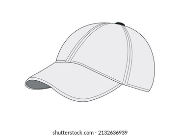 Clipart white cap. Vector illustration of white cap isolated on white background