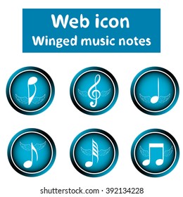 Clipart winged music notes