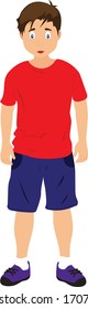 Clipart young boy. Vector illustration of cartoon Child