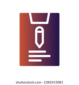 clipboard -24flat gradient icon logo for website, application, printing, document, poster design, etc, Suitable for web Design,Logo,App