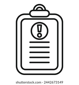 Clipboard access icon outline vector. Rule policy search. Avoid test check form