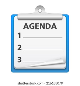 Clipboard with agenda, vector eps10 illustration