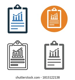 Clipboard Analysis, business growth icon. vector graphics