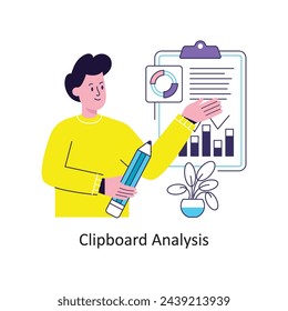 Clipboard Analysis flat style design vector stock illustrations.