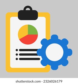 Clipboard analytics icon in flat style, use for website mobile app presentation