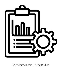 Clipboard analytics icon in line style, use for website mobile app presentation