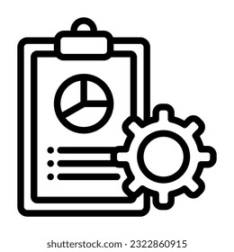 Clipboard analytics icon in line style, use for website mobile app presentation
