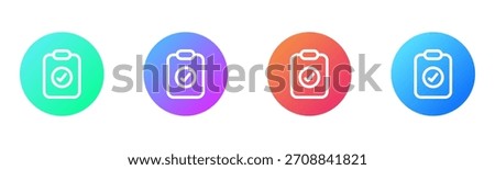 Clipboard Approved Icon Gradient Multiple Style Vector Illustration