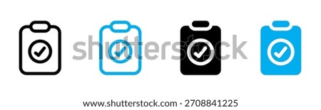 Clipboard Approved Icon Multiple Style Vector Illustration