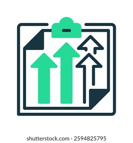 Clipboard with Arrow Up line icon. Universal creative premium symbol. Vector sign icon logo template. Vector illustration