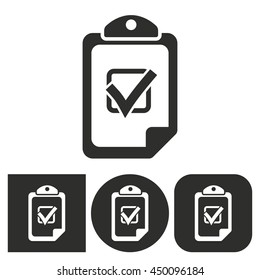Clipboard - black and white icons. Vector illustration.