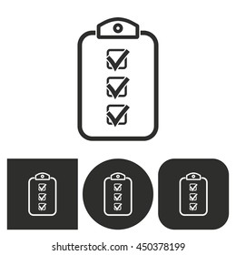 Clipboard - black and white icons. Vector illustration.