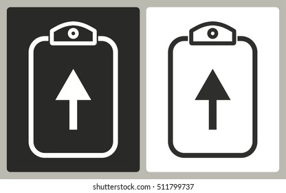 Clipboard - black and white icons. Vector illustration.