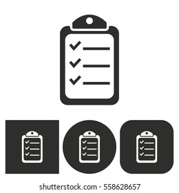 Clipboard - black and white icons. Vector illustration.