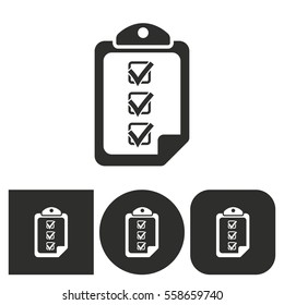 Clipboard - black and white icons. Vector illustration.
