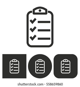 Clipboard - black and white icons. Vector illustration.