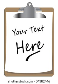 Clipboard with blank page
