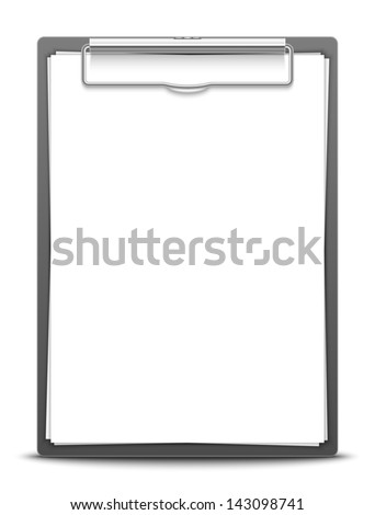 Clipboard with blank paper