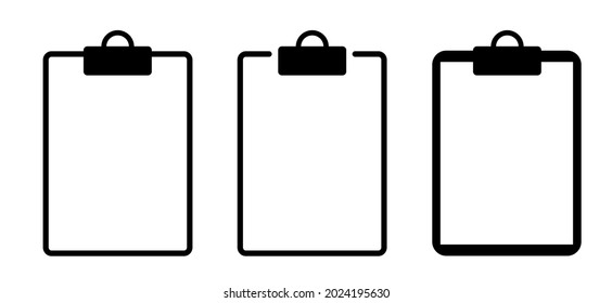 Clipboard with a blank sheet of paper. Metal paper clips binders with board. Cartoon drawing office clip binder clamp. Attached, attach document or file. Vector business or school binding concept