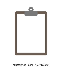 clipboard with blank white paper isolated on white background. vector illustration