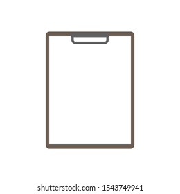 clipboard with blank white paper isolated on white background. vector illustration