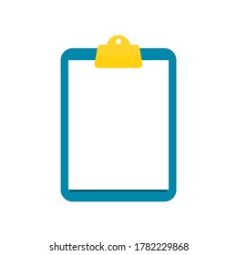 clipboard with blank white paper isolated on white background. vector illustration