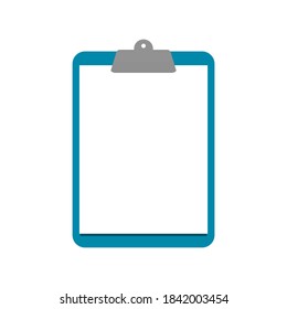 clipboard with blank white paper isolated on white background. vector illustration