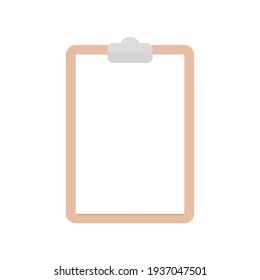 clipboard with blank white paper isolated on white background. vector illustration