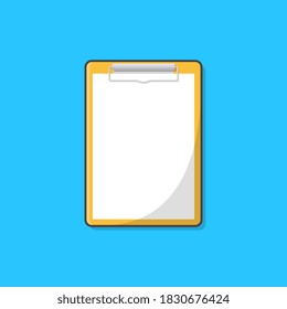 Clipboard With Blank White Paper Vector Icon Illustration. Flat Illustration Of Clipboard