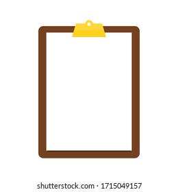 clipboard with blank white paper for writing isolated on white background. vector illustration