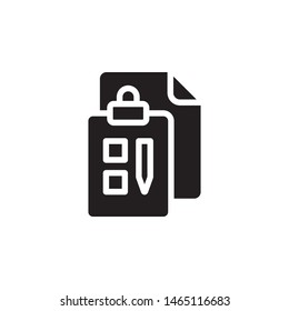 Clipboard, business icon. Simple glyph, flat vector of project management icons for ui and ux, website or mobile application