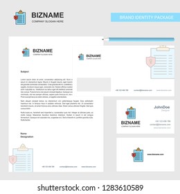 Clipboard Business Letterhead, Envelope and visiting Card Design vector template
