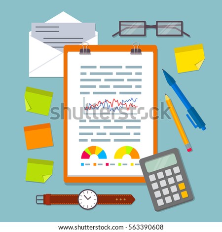 clipboard business plan charts graphs diagrams stock vector royalty