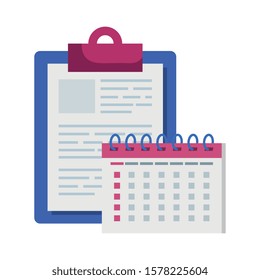 clipboard with calendar reminder date vector illustration design