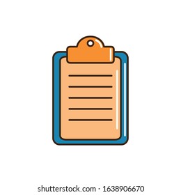 clipboard cargo delivery vector illustration line and fill