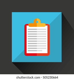 clipboard cartoon blue shadow and blue background vector illustration