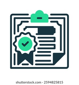 Clipboard with Certificate line icon. Universal creative premium symbol. Vector sign icon logo template. Vector illustration