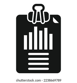 Clipboard chart icon simple vector. Finance page. Document report