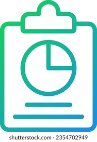 Clipboard and chart pixel perfect gradient linear vector icon. Data analysis visual presentation. Business report. Thin line color symbol. Modern style pictogram. Vector isolated outline drawing