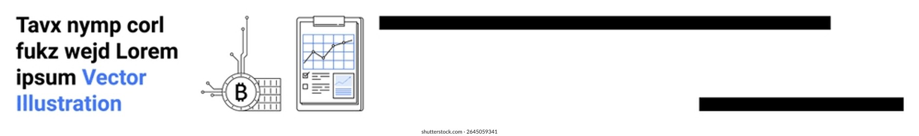Clipboard with charts, gear with letter B, document. Ideal for business reports, data analysis, financial planning, project management, presentations, educational materials, websites. Landing page