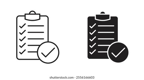 Clipboard check Filled flat icons set for apps and web ui designs.