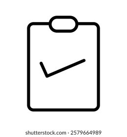 Clipboard check icon Flat simple outline