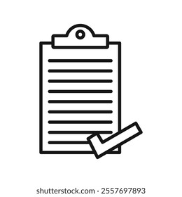 Clipboard check icon Isolated flat vector in outline