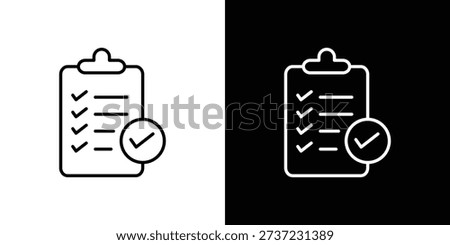 Clipboard check icon in line design. editable stroke icon.